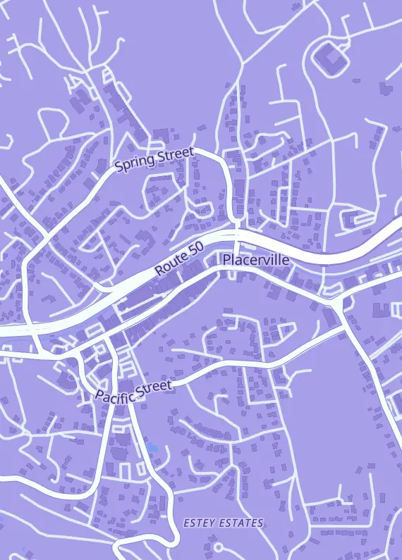Street map around Placerville Trading Post, 466 Main St, Placerville, CA