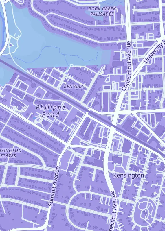Street map around Player 1 Services, 4000 Howard Ave Unit E, Kensington, MD