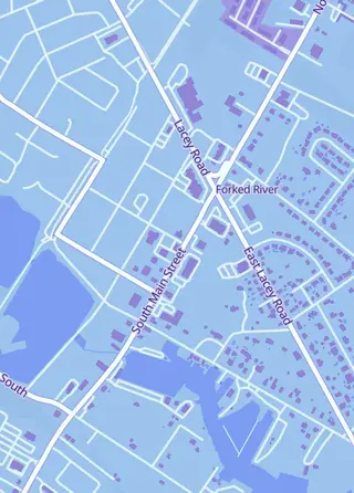 Street map around Poke Plug, Forked River