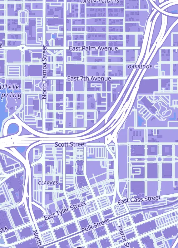 Street map around Poke Unlimited, Tampa, FL