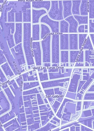Street map around Pokebox USA, San Gabriel