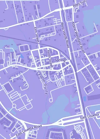 Street map around Pop's Toys and Collectibles, Spring