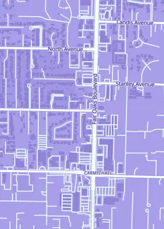 Street map around Popular Universe, Carmichael