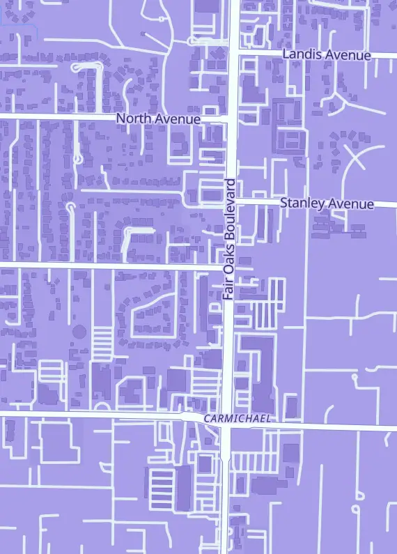 Street map around Popular Universe, 5802 Robertson Ave, Carmichael, CA