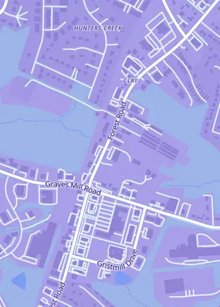 Street map around Press Start Tech & Games, Lynchburg