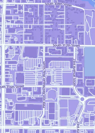 Street map around PristineComics, Federal Way