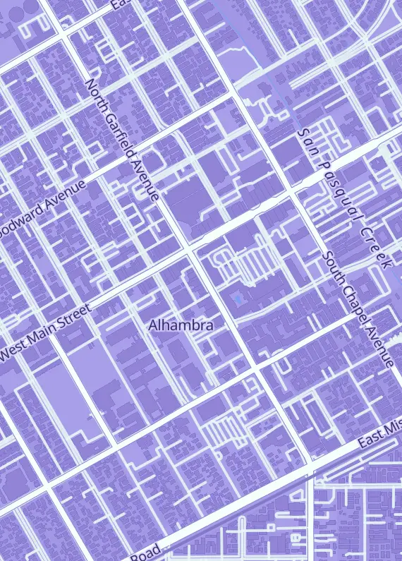 Street map around ProjectCCG, 39 S Garfield Ave, Alhambra, CA
