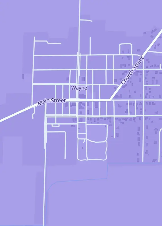 Street map around ProTinkerToys, 114 Center St, Wayne, OH