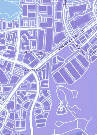 Street map around Rare and Sleeveless, San Diego