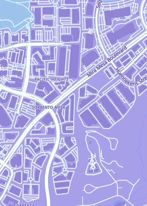 Street map around Rare and Sleeveless, 5995 Mira Mesa Blvd, San Diego, CA