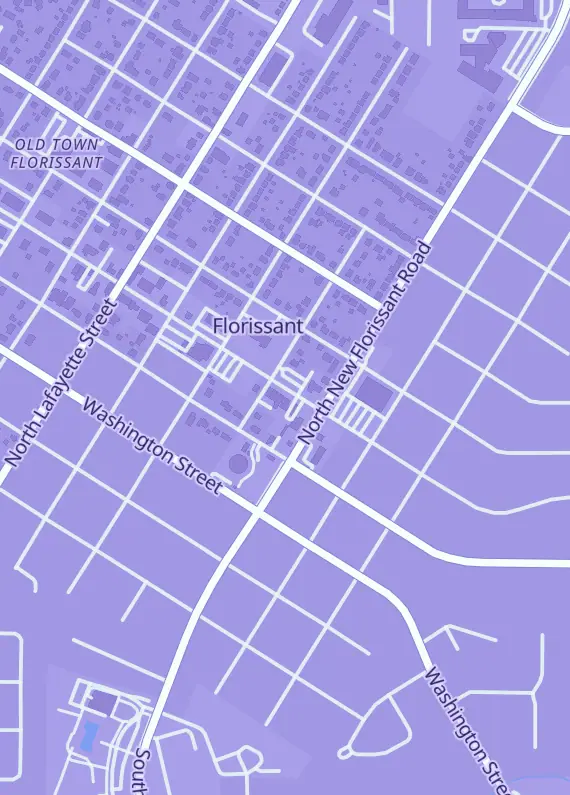 Street map around RbiCru7 Sports Cards & Collectibles LLC, 1030 Saint Francois St, Florissant, MO