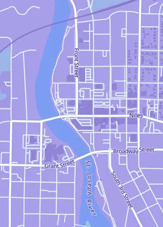 Street map around Reddhill Electronics & Games, Niles