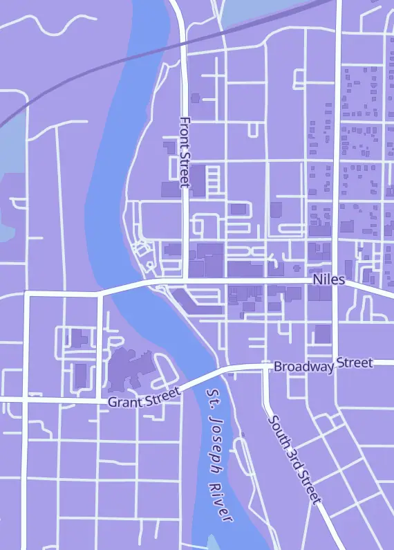 Street map around Reddhill Electronics & Games, 732 S 11th St, Niles, MI