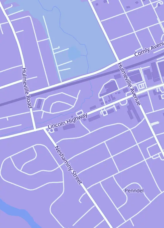 Street map around Retreat Cost, 424 W Lincoln Hwy Ste 202, Penndel, PA
