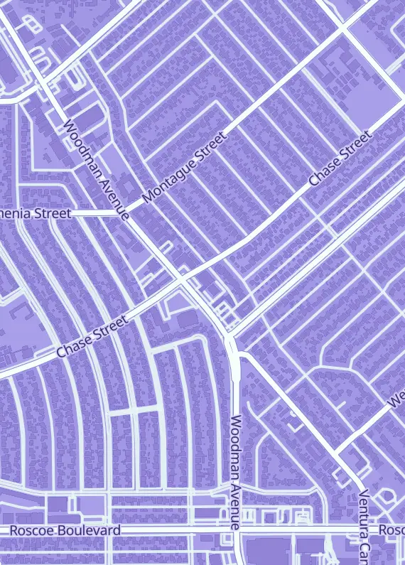 Street map around Retro Respawn, 8652 Woodman Ave, Los Angeles, CA