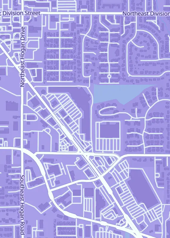 Street map around Retro Shark Gaming, 2155 NE Burnside Rd, Gresham, OR