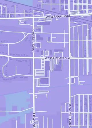 Street map around Retro Trading Cards & Collectibles, Gary