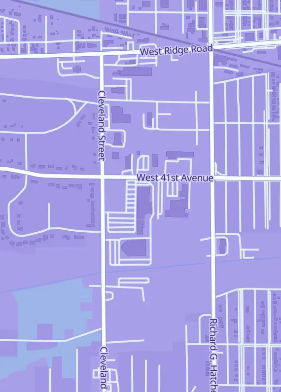 Street map around Retro Trading Cards & Collectibles, 4121 Cleveland St, Gary, IN