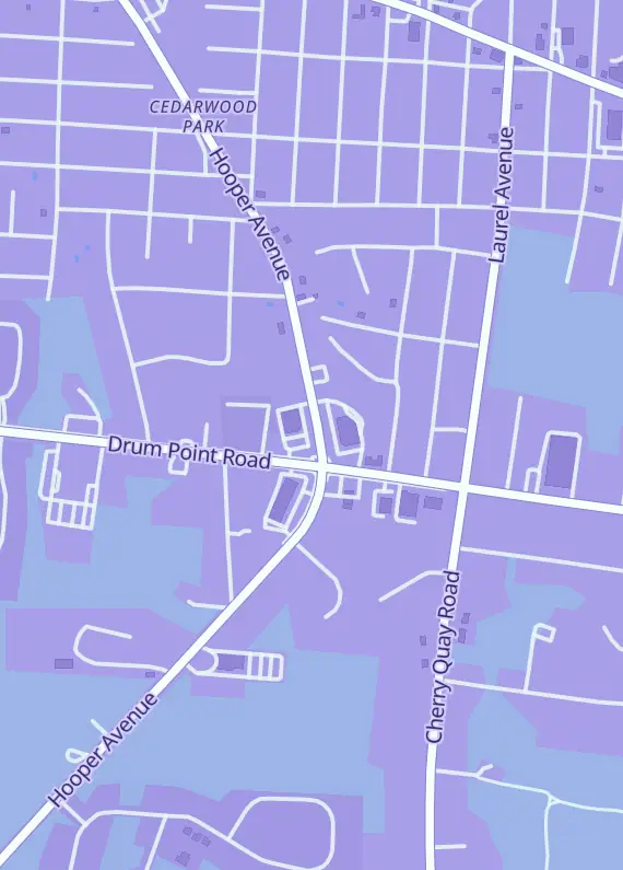 Street map around Rican's Card Shop, 2532 Hooper Ave, Brick, NJ