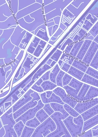 Street map around Rip'Em Sports, Larchmont