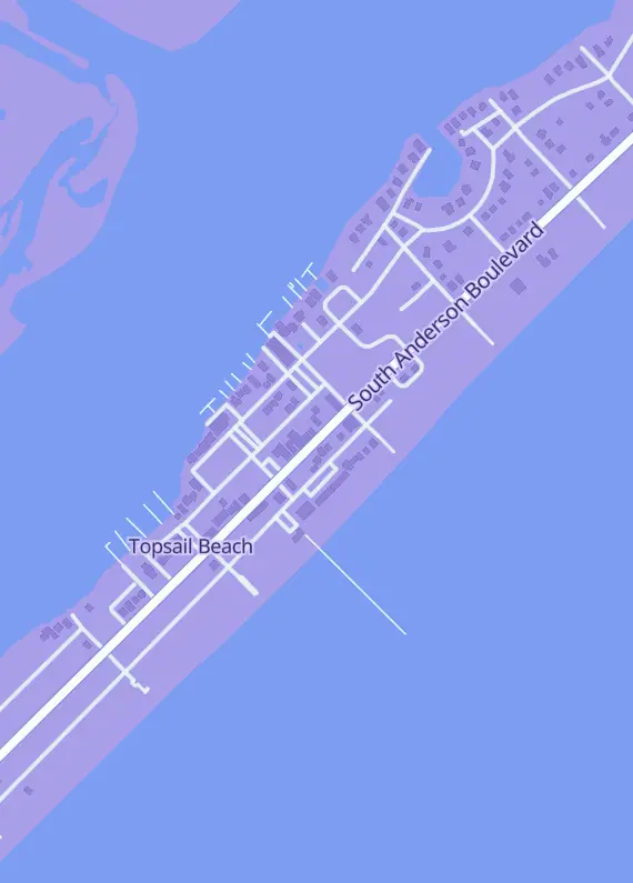 Street map around Riptide Collectibles, Topsail Beach, NC