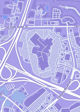 Street map around RLA Video Games, Union Township