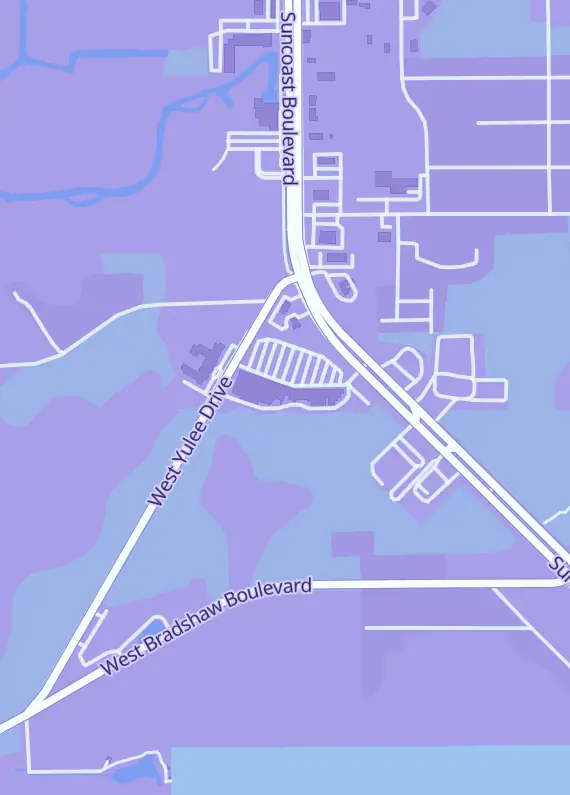 Street map around Ryeno Cards, 4550 S Suncoast Blvd, Homosassa, FL