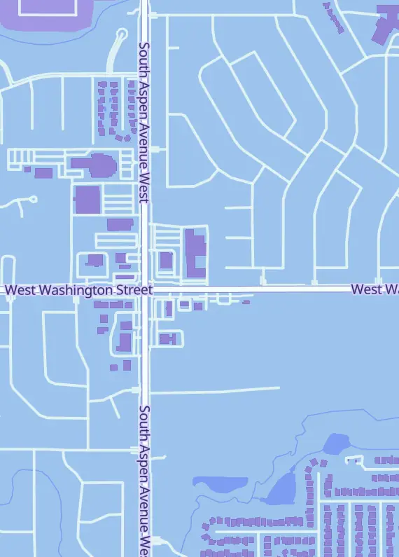 Street map around S and S Sports Card, 2000 West Washington St S, Broken Arrow, OK