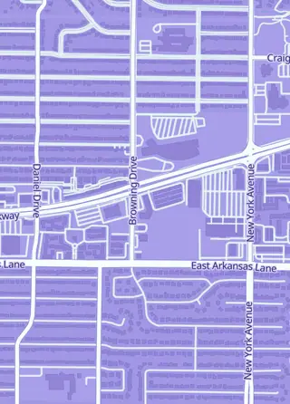 Street map around SB Card Vault, Arlington
