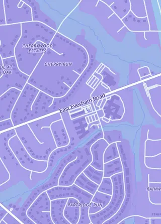 Street map around Scroll & Circuit Games, Voorhees