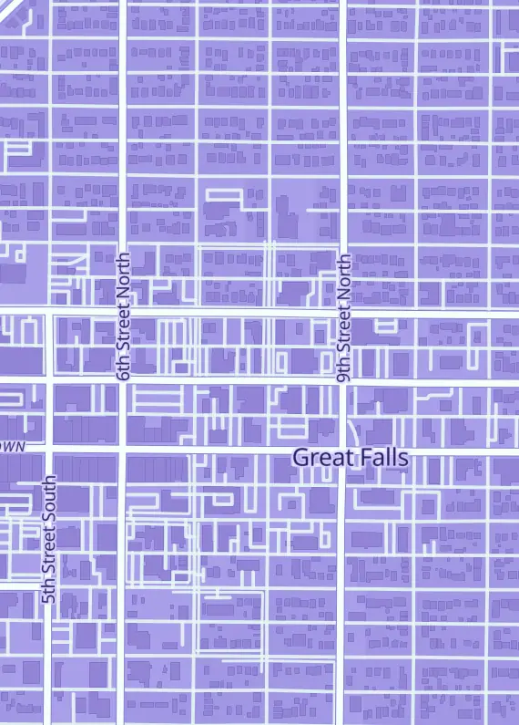 Street map around Sealed Relics, 725 1st Ave N, Great Falls, MT