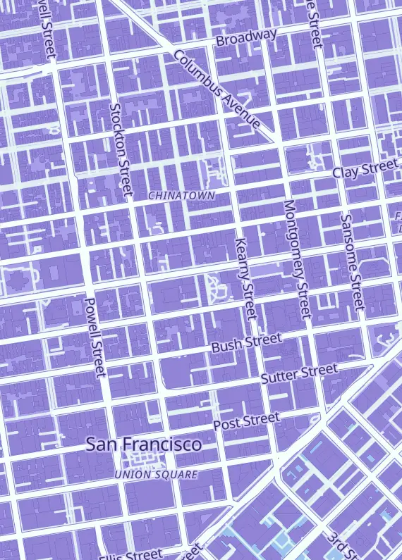 Street map around Sekaido, 560 Grant Ave, San Francisco, CA