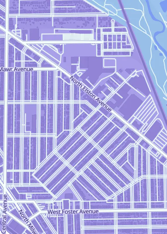Street map around Shuffle Emporium, 5432 N Lynch Ave, Chicago, IL