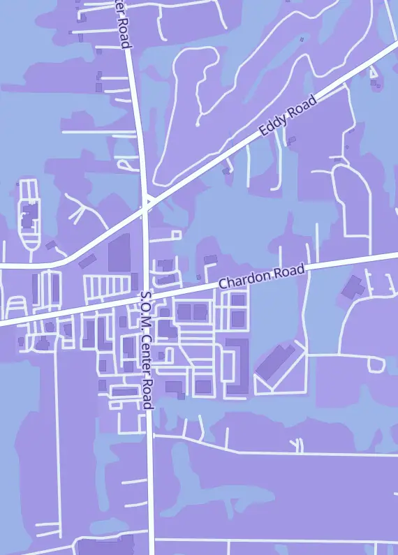 Street map around Shuffler's Den, 34955 Chardon Rd, Willoughby Hills, OH