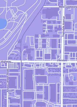Street map around Shumi Toys, Covina