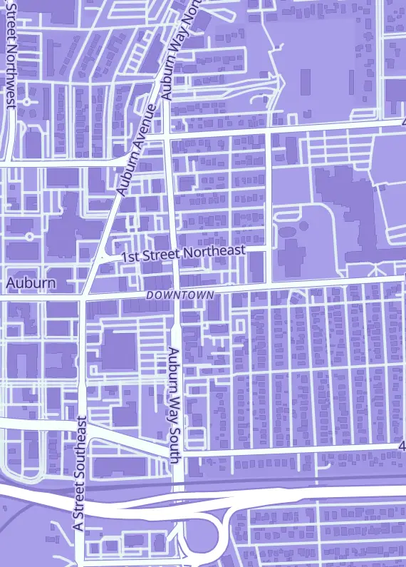 Street map around Sir Rat Collectibles, 329 E Main St, Auburn, WA