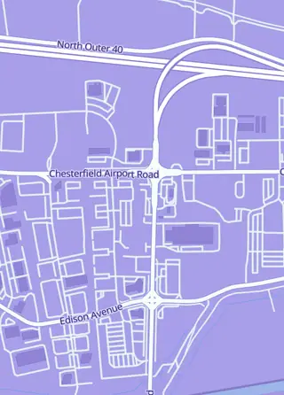 Street map around Slab City St. Louis, Chesterfield