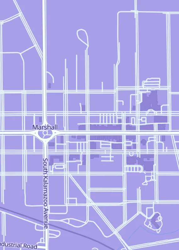 Street map around Small Town Sports Cards, 108 N Eagle St, Marshall, MI