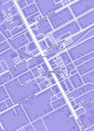 Street map around Smitty's Coins and Currency East, Canandaigua