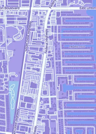 Street map around South Florida Baseball Cards, Delray Beach
