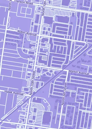 Street map around South Texas TCG, McAllen