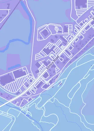 Street map around Southern Tier Sports Corner, Ithaca