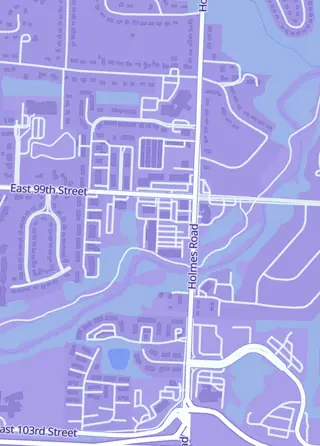 Street map around Spanky's Card Shop, Kansas City