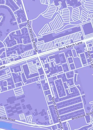 Street map around Sparks Trading Cards, Stockton