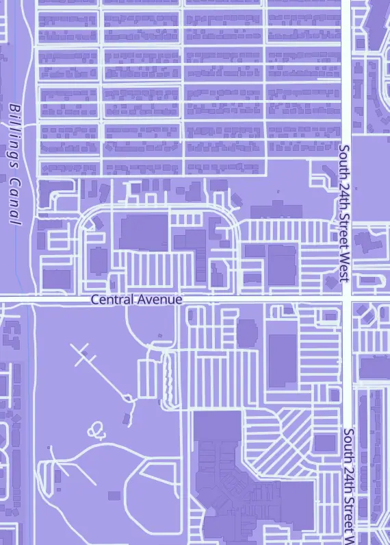 Street map around Splash Page, 2545 Central Ave Unit J, Billings, MT