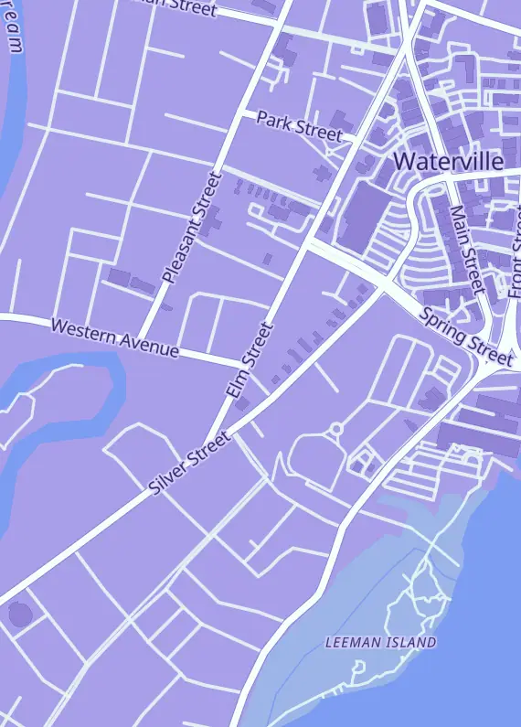 Street map around Sports Card Grab Bag, 25 Elm St, Waterville, ME