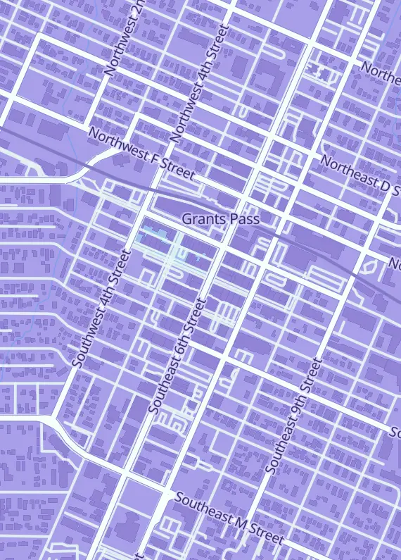 Street map around Sports Cards and Coin Fanatics, 304 SW 6th St, Grants Pass, OR