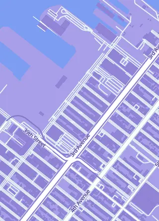 Street map around St. Mark's Comics, Brooklyn