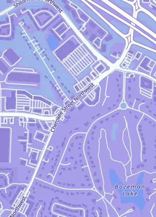 Street map around Steel Collectibles, Kennesaw