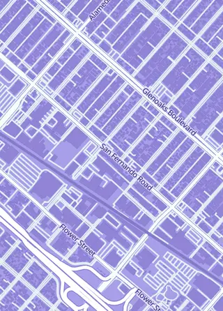Street map around StockCalifornia, Glendale
